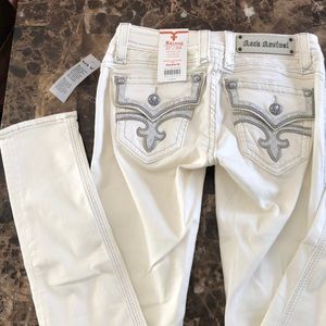 Rock Revival Lillian White Skinny Jeans 27 34